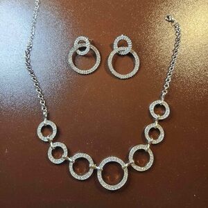 Circle Rhinestone Necklace Set